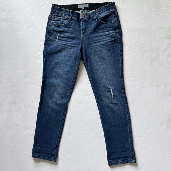 Wit Wisdom Ab Solution Skinny Jeans Women 6 Mom Distressed Stretch Medium Wash - Picture 1 of 12